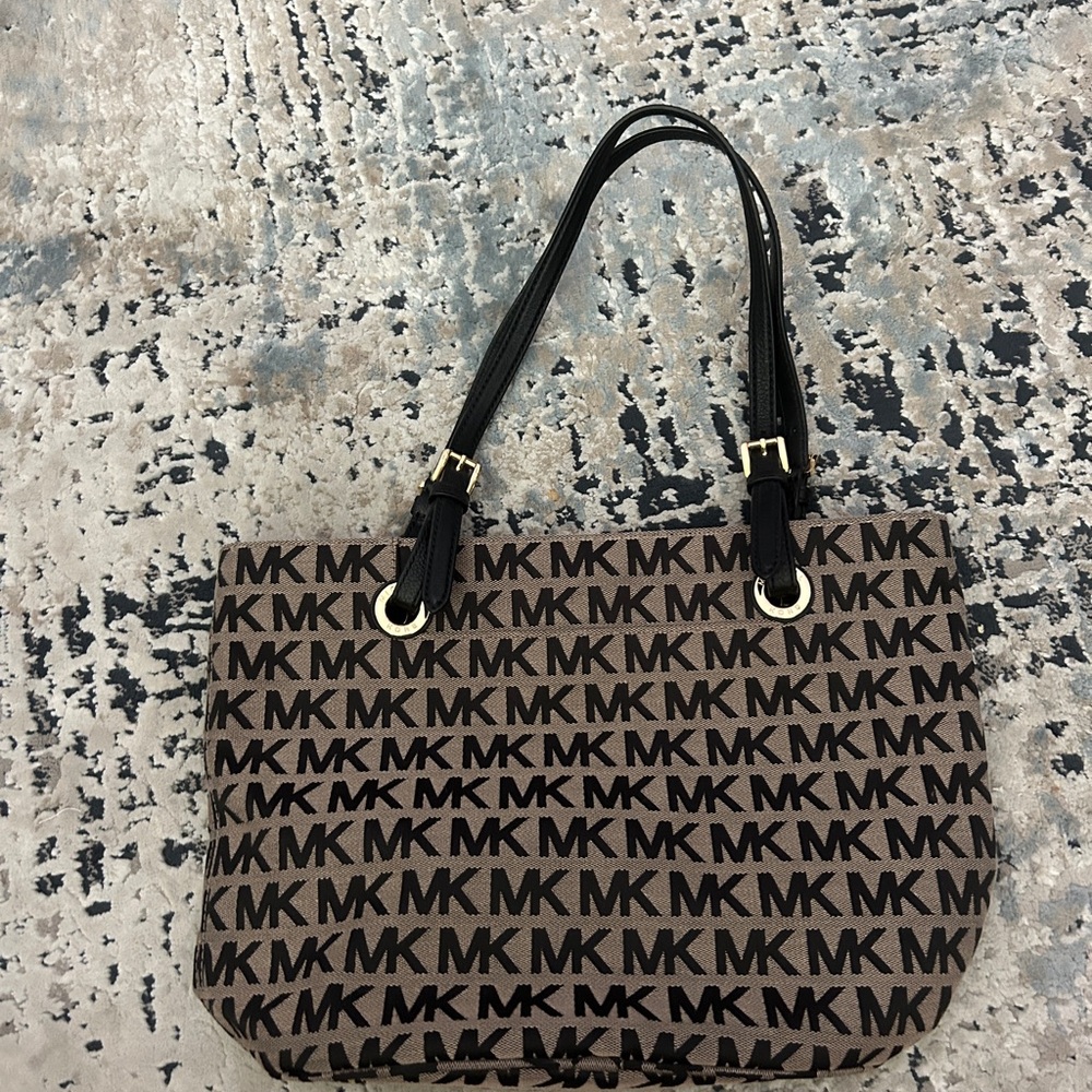 Michael Kors Black and Brown Logo Tote